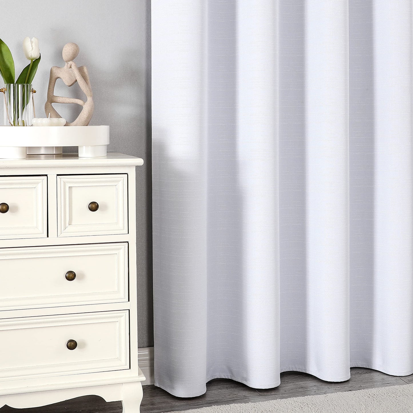 INtex Curtains Linen 100% Blackout Curtains for Bedroom Living Room Thermal Insulated Fabric -Room Darkening -Steel Grommet Window Curtains -1 Piece