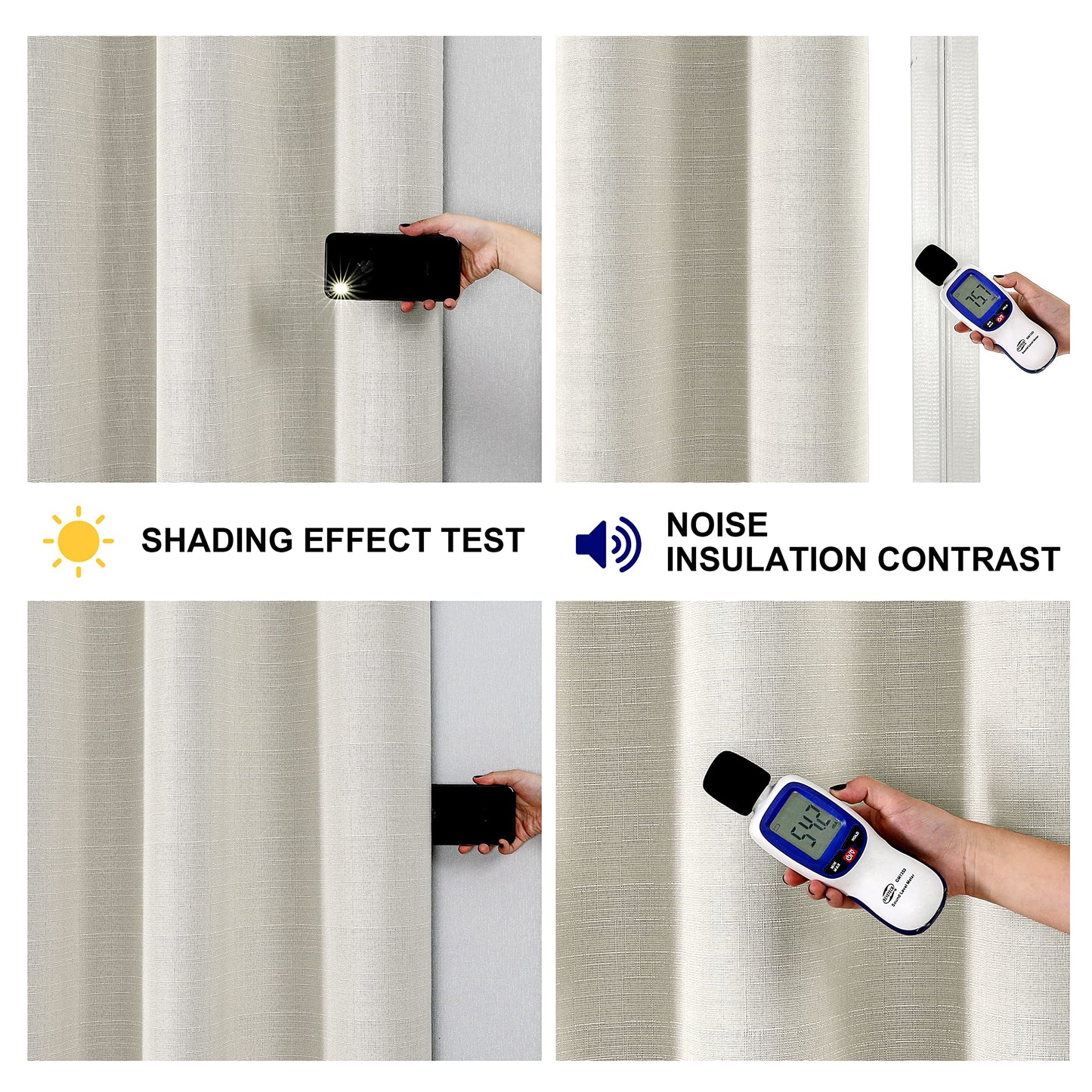 INtex Curtains Linen 100% Blackout Curtains for Bedroom Living Room Thermal Insulated Fabric -Room Darkening -Steel Grommet Window Curtains -1 Piece