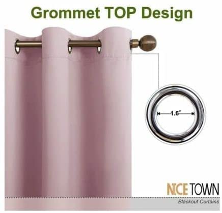 INtex CURTAINS HOUSE Pink Blackout Curtains - steel Grommets - thermal Insulated fabric – for room darkness – 1 panel