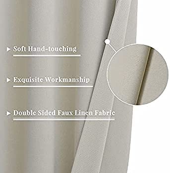 Intex Curtains House Off White Blackout Curtains - Steel Grommets - Thermal Insulated Fabric – For Room Darkness – 1 Panel