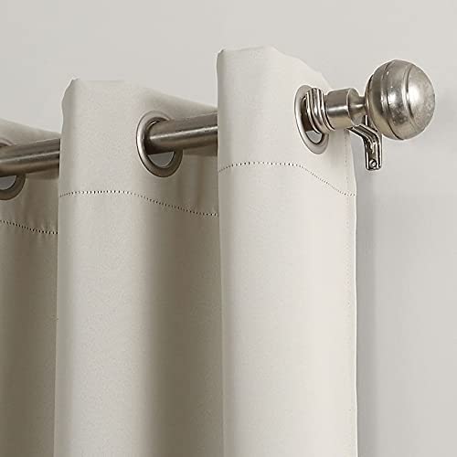 Intex Curtains House Off White Blackout Curtains - Steel Grommets - Thermal Insulated Fabric – For Room Darkness – 1 Panel