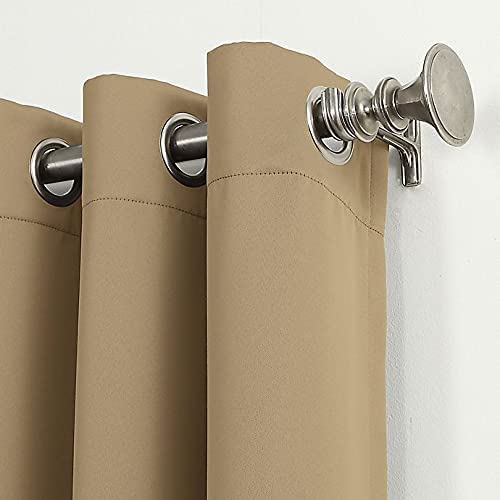 INtex CURTAINS HOUSE Blackout Curtains with Tiebacks - Thermal Insulated, Light Blocking and Noise Reducing Grommet Curtain Drapes for Bedroom and Living Room, Set of 2 Panels,