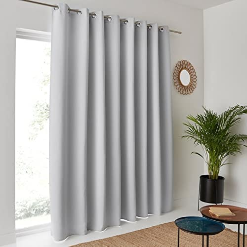 INtex CURTAINS HOUSE Silver Blackout Curtains - steel Grommets - thermal Insulated fabric – for room darkness – 1 panel