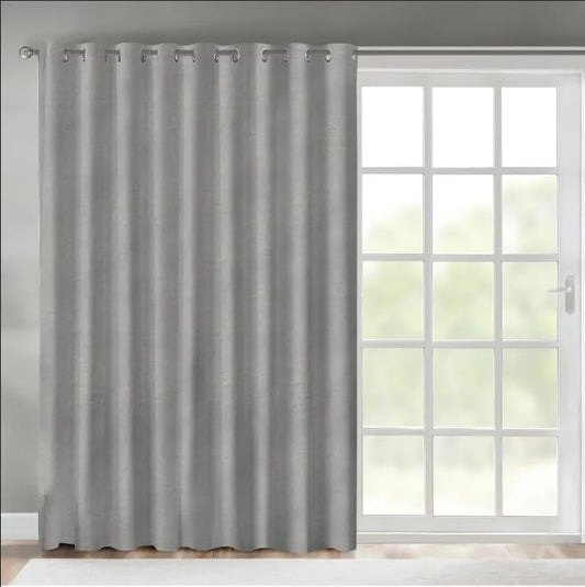 INtex CURTAINS HOUSE Faux Linen Textured Curtains Durable Fabric-Light Filtering Drapes forLiving Rooms Reception and Bedroom - Steel Grommets - Single Panel