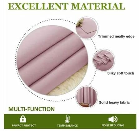 INtex CURTAINS HOUSE Pink Blackout Curtains - steel Grommets - thermal Insulated fabric – for room darkness – 1 panel