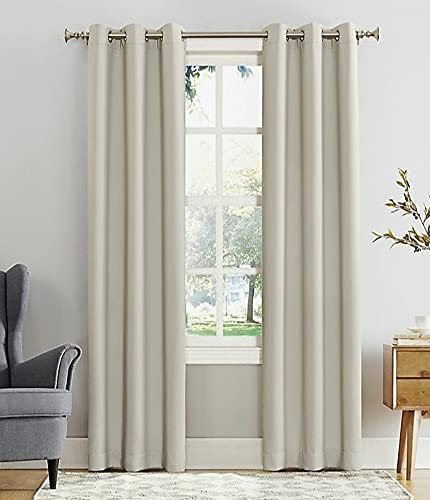 Intex Curtains House Off White Blackout Curtains - Steel Grommets - Thermal Insulated Fabric – For Room Darkness – 1 Panel