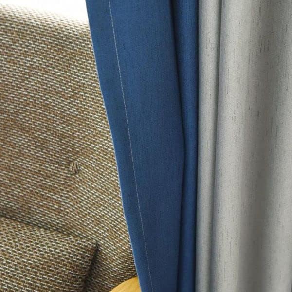 INtex CURTAINS HOUSE Linen Velvet Modern Design Curtain – Two colors With Tie-backs - 2 Piece - Basic Tape Design