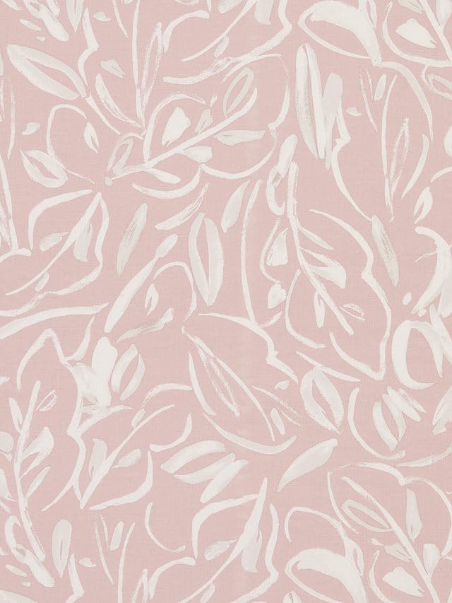 INtex CURTAINS House Linen Velvet Curtains - Pink Printed Leaves Sheer - Steel Grommets - 1 Piece