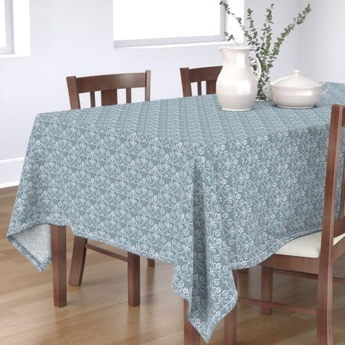 INtex Home Linen-Look Tablecloth, Elegant Meadow Breeze Printed Design, Wrinkle-Resistant Fabric for Dining Room Occasions Events and Everyday Use, 1 Piece