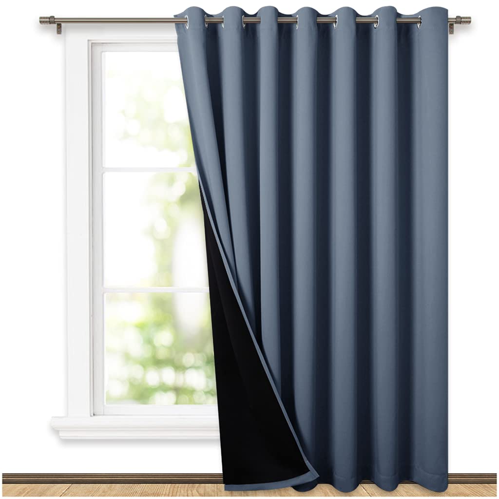 INtex CURTAINS HOUSE 100% Blackout curtains - thermal insulated blackout fabric - two layers fully darkness curtain