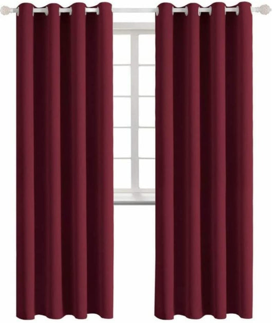 INtex CURTAINS HOUSE Dark Red Blackout Curtains - steel Grommets - thermal Insulated fabric – for room darkness – 1 panel