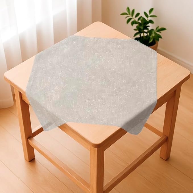 INTEX HOME Tablecloth Set, Semi-Transparent Linen Fabric, Square Design, Lightweight and Wrinkle-Resistant, 80×80 CM Each, Set of 3, Off-White, Elegant Table Covers for Dining and Kitchen