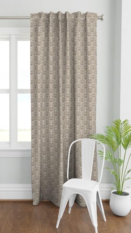 INtex Home Linen Curtain Panel, Meadow Breeze Printed Light-Filtering Fabric with Back Tab Hanging, Elegant Rustic Style for Living Bedroom or Dining Room, 1 Piece