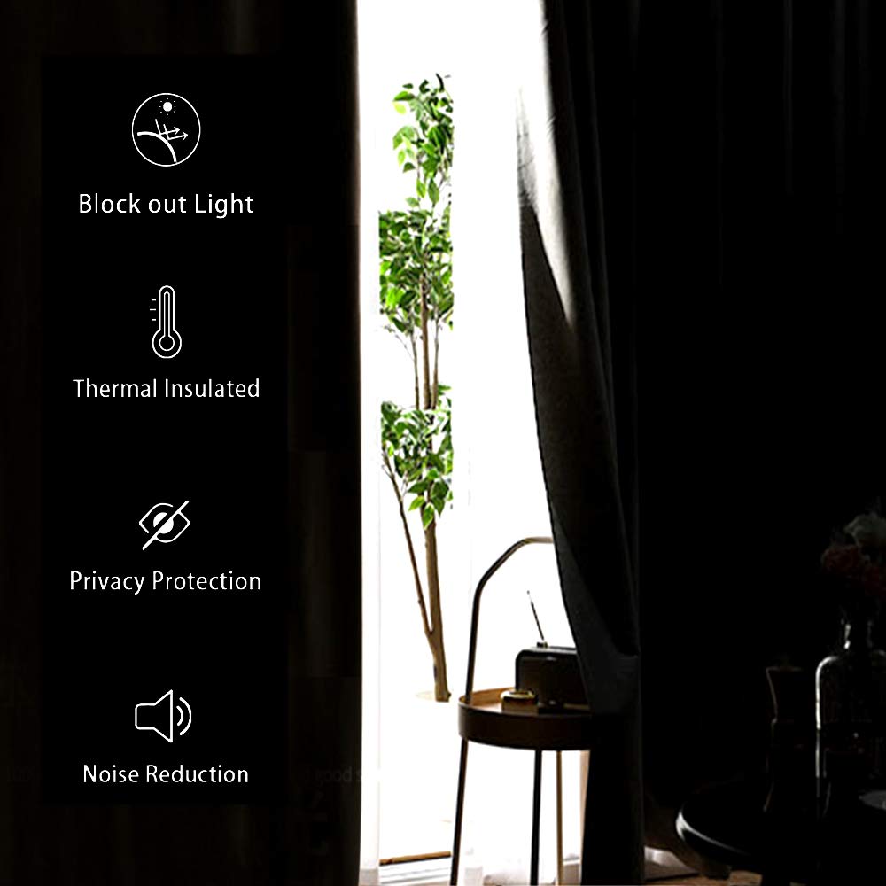 INtex CURTAINS HOUSE Blackout Curtains for Bedroom - Thermal Insulated Room Darkening Noise Reducing- cover pocket design - 1 panel with tie-pack