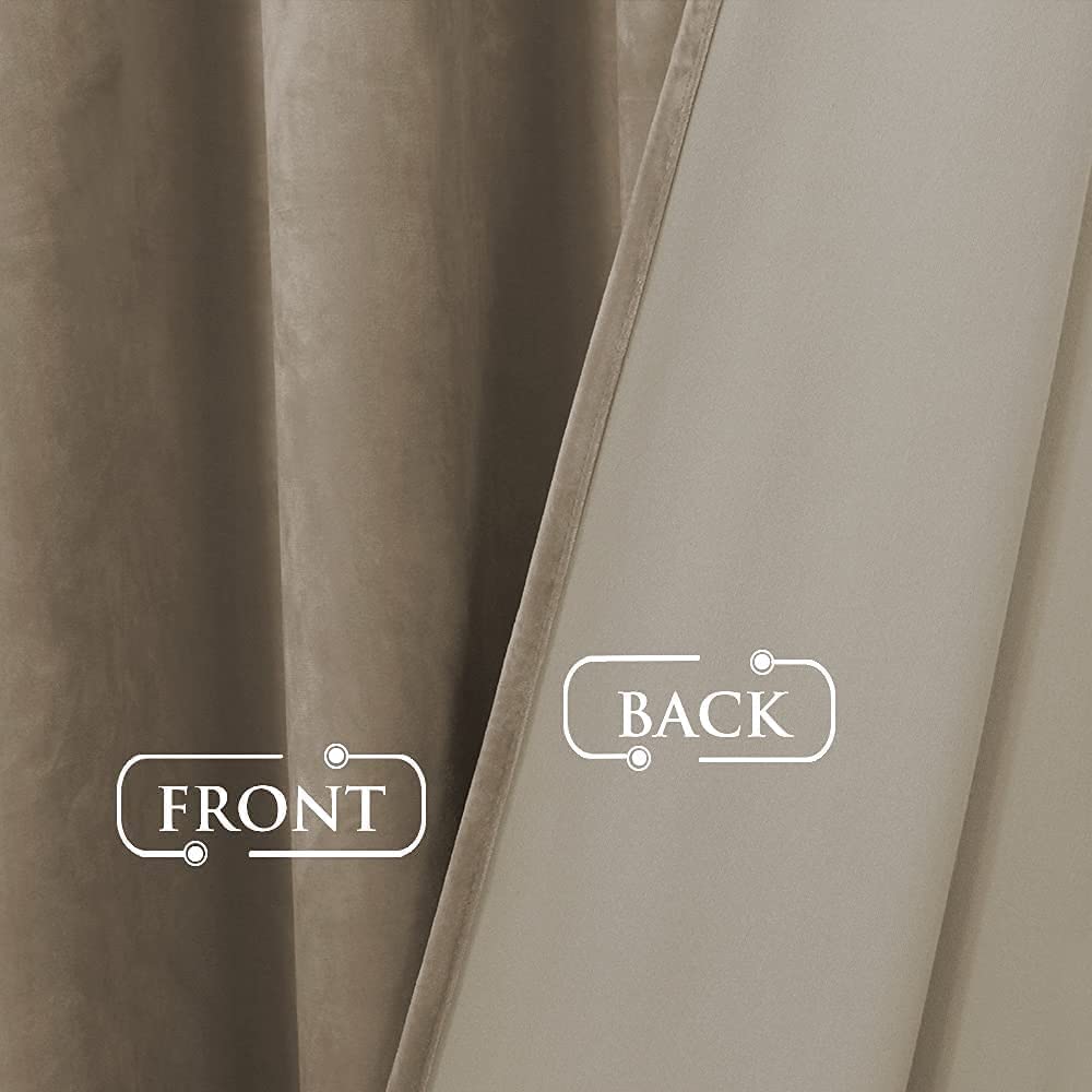 INtex CURTAINS HOUSE Elegant Velvet curtains - Soft Velour fabric - Steel Grommets - for living rooms - 1 piece-Café