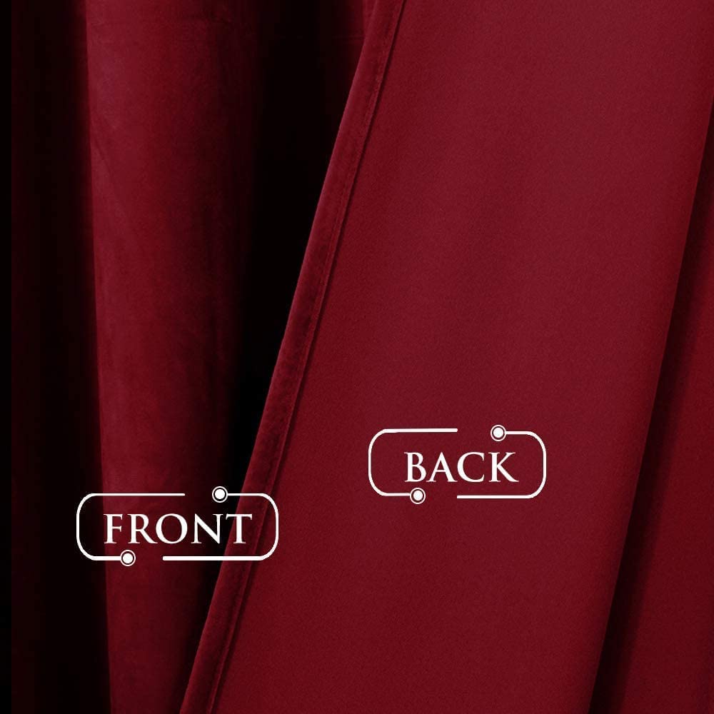 INtex CURTAINS HOUSE Elegant Velvet curtains - Soft Velour fabric - Steel Grommets - for living rooms - 1 piece-Dark Red