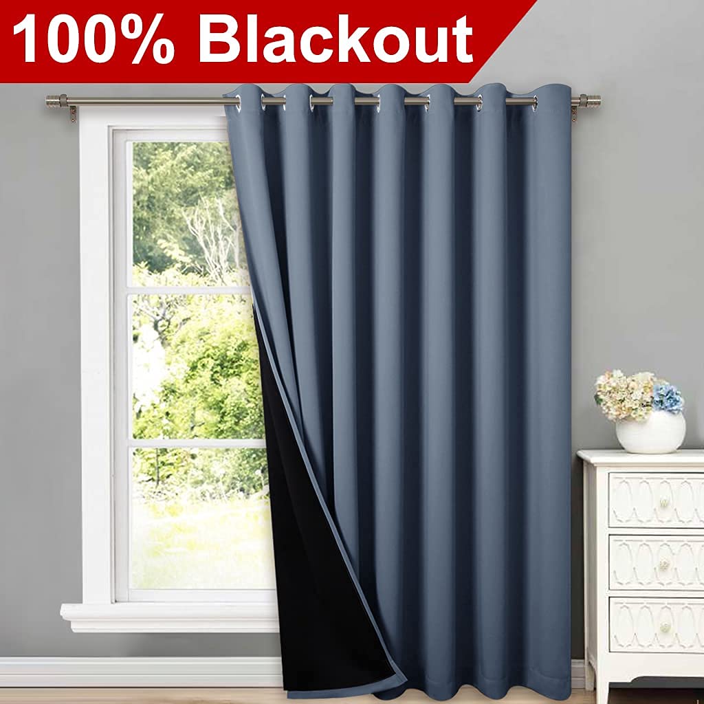 INtex CURTAINS HOUSE 100% Blackout curtains - thermal insulated blackout fabric - two layers fully darkness curtain