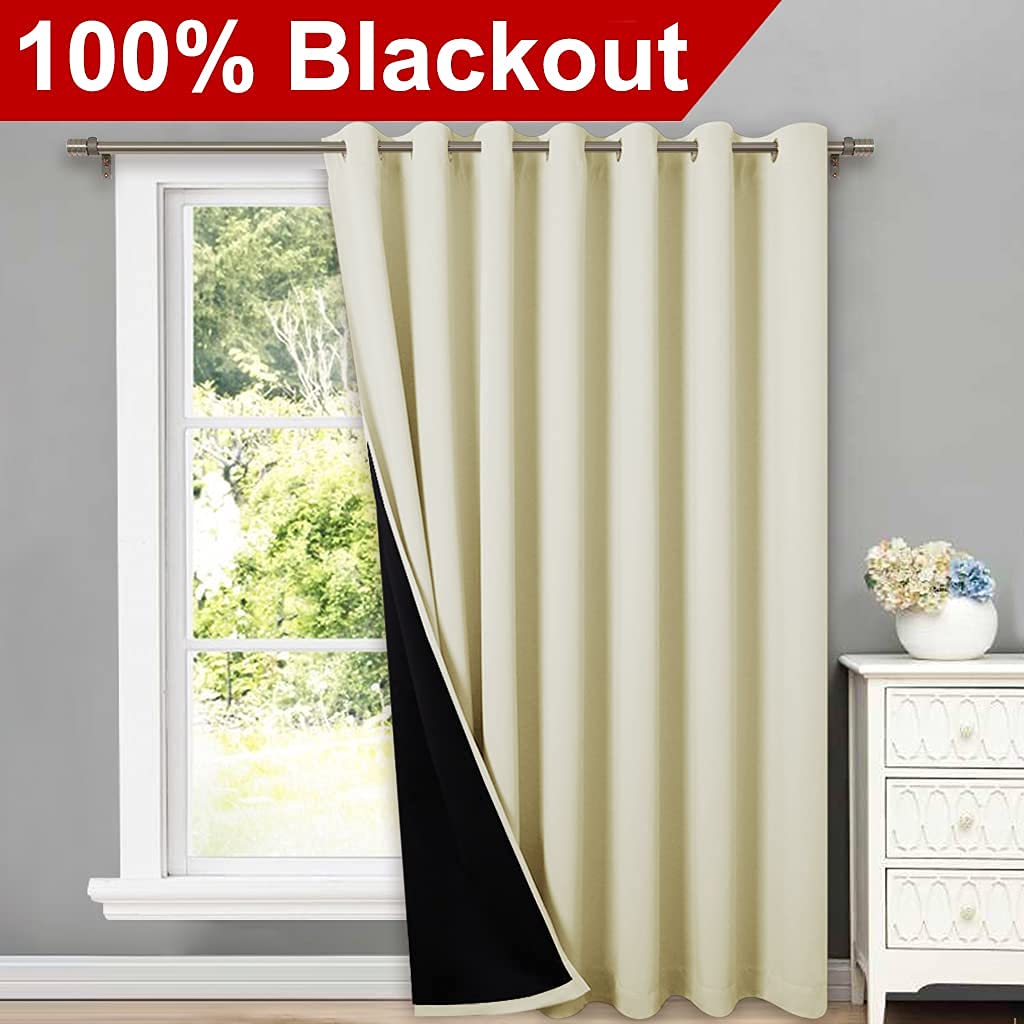 INtex CURTAINS HOUSE 100% Blackout curtains - thermal insulated blackout fabric - two layers fully darkness curtain