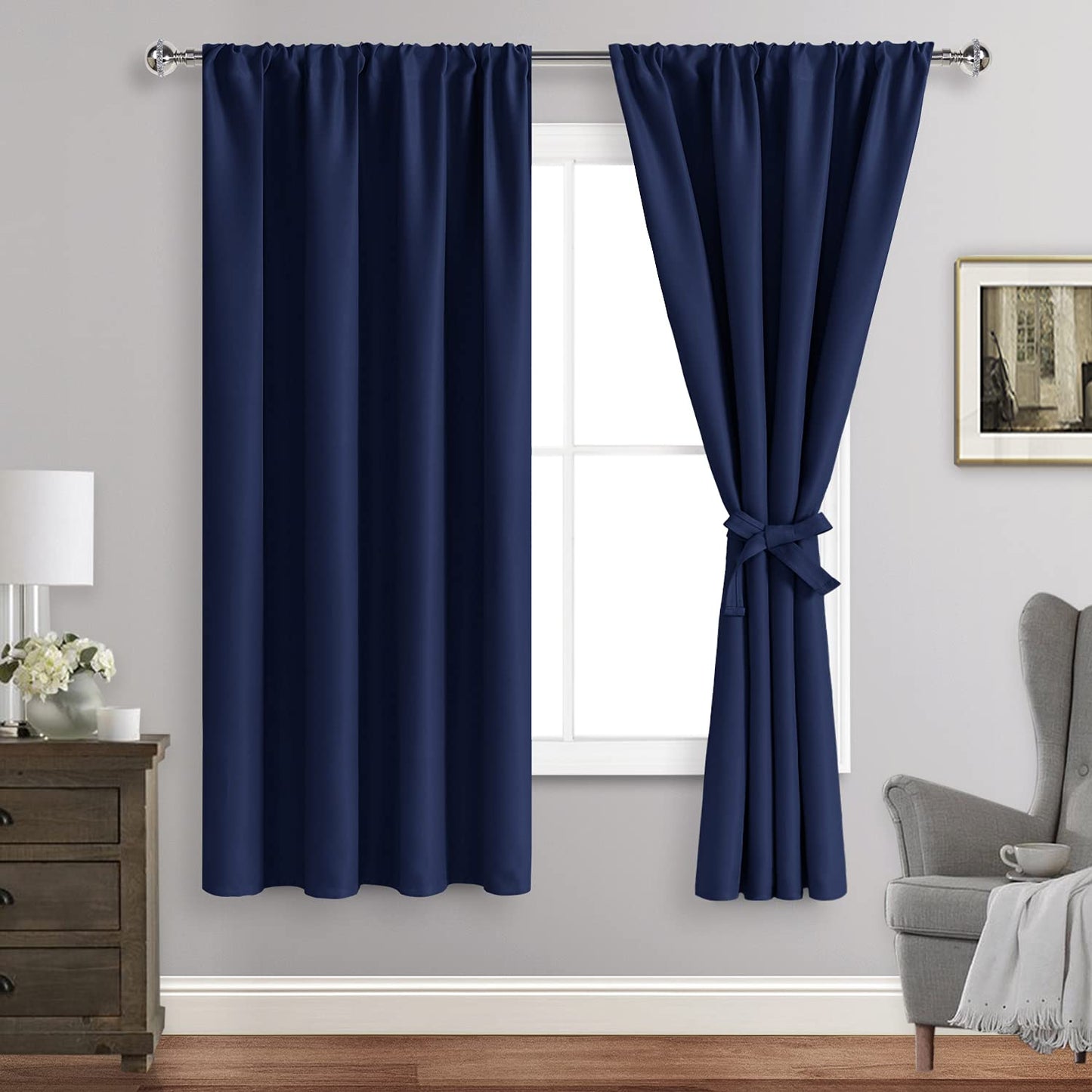 INtex CURTAINS HOUSE Blackout Curtains for Bedroom - Thermal Insulated Room Darkening Noise Reducing- cover pocket design - 1 panel with tie-pack