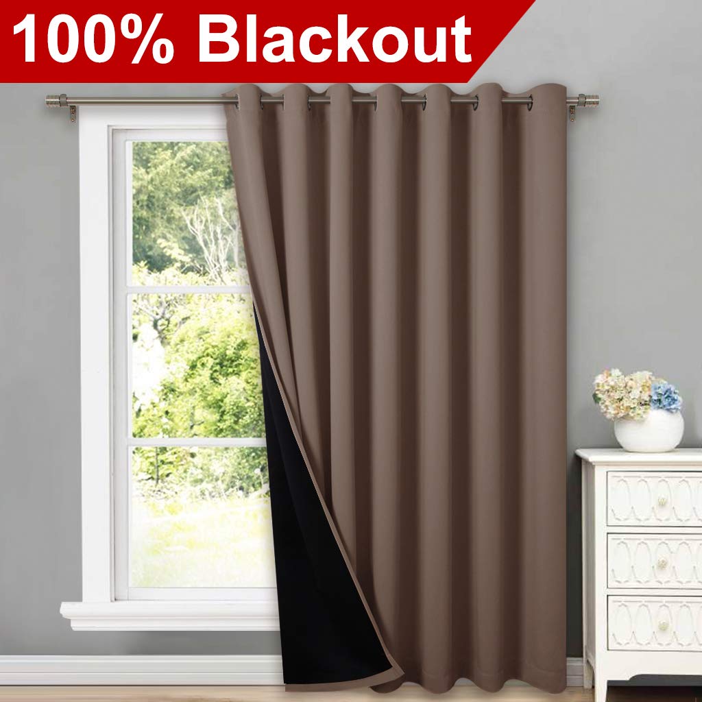 INtex CURTAINS HOUSE 100% Blackout curtains - thermal insulated blackout fabric - two layers fully darkness curtain