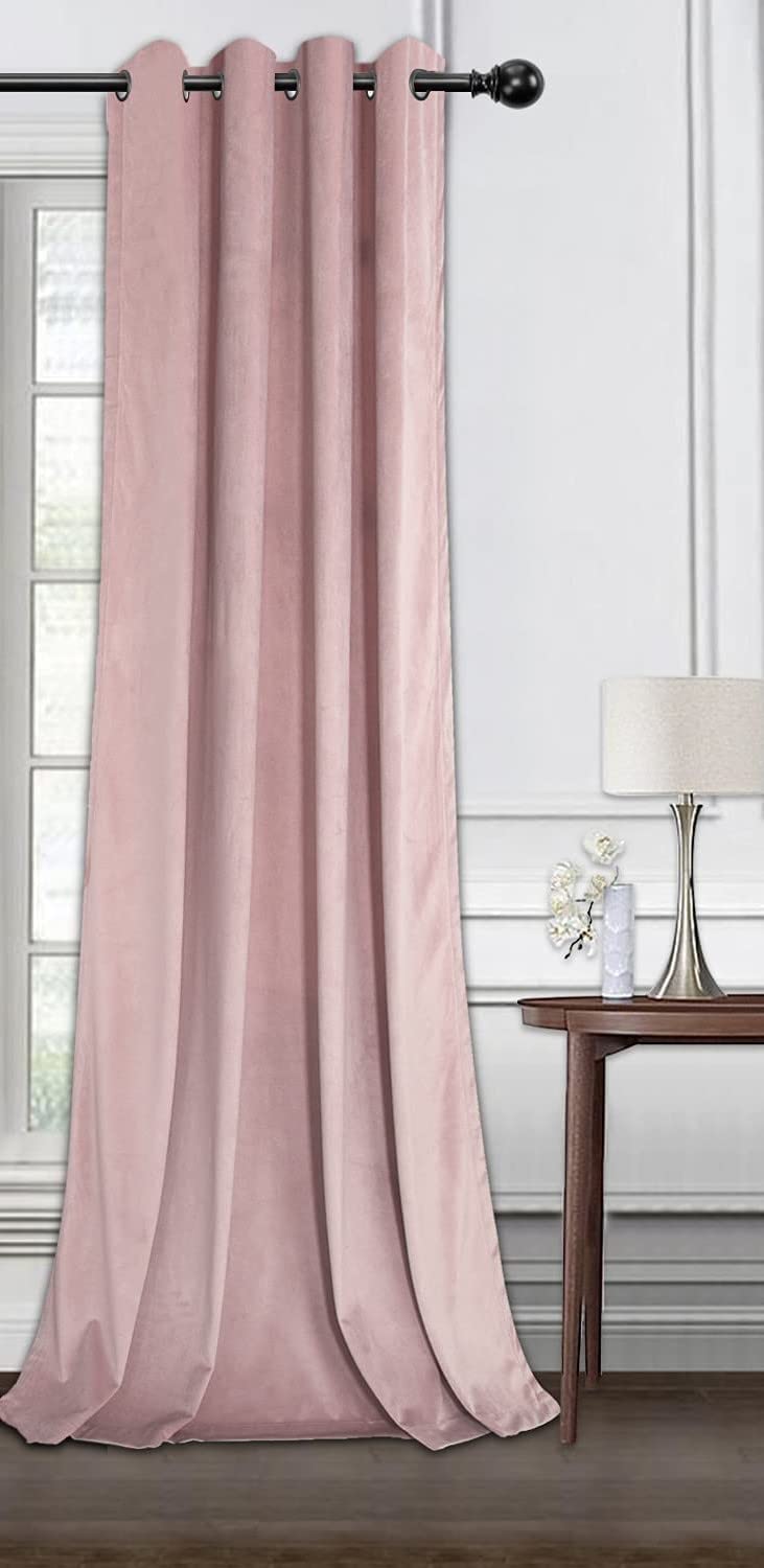 INtex CURTAINS HOUSE Elegant Velvet curtains - Soft Velour fabric - Steel Grommets - for living rooms - 1 piece-Pink