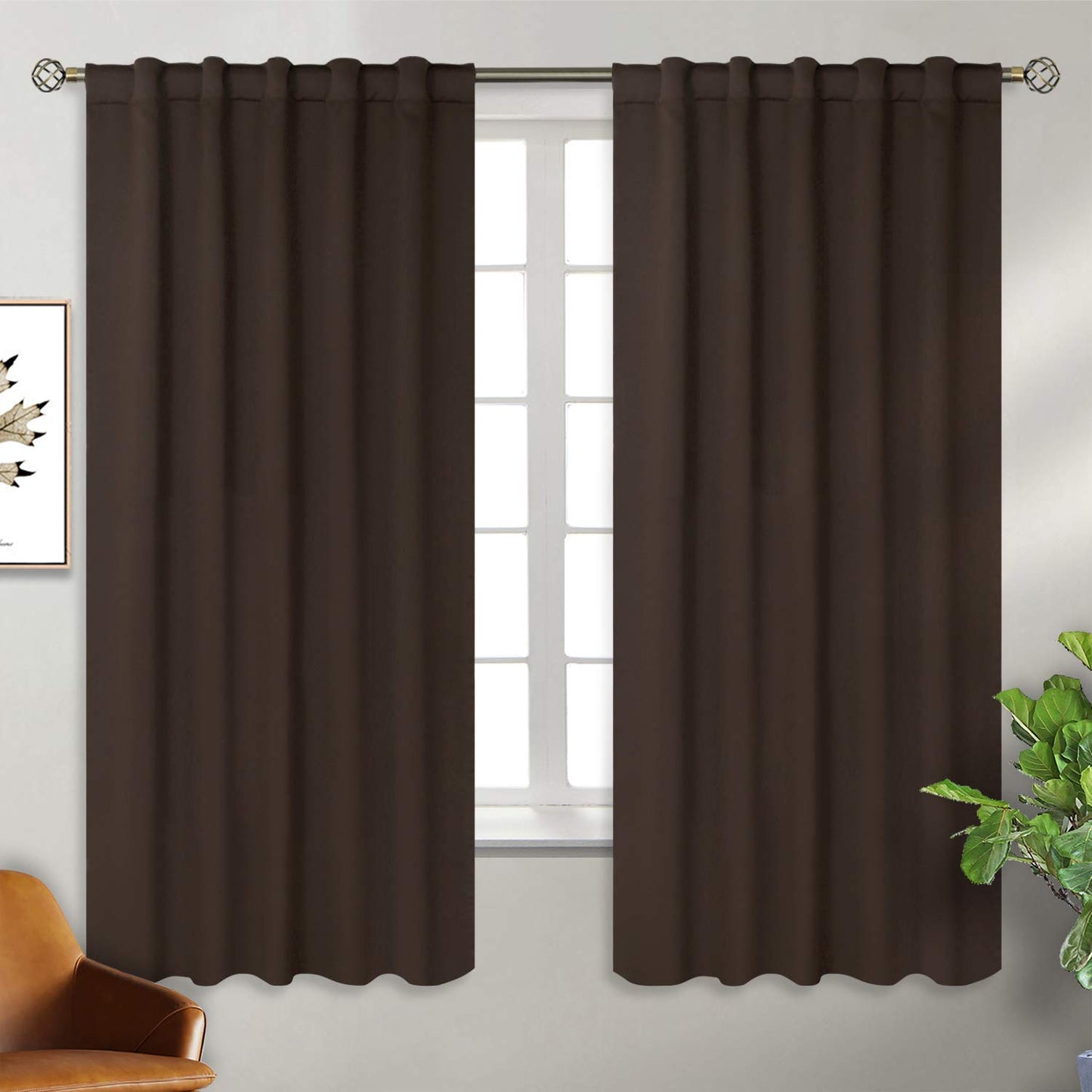 INtex CURTAINS HOUSE Elegant Blackout Curtains-Back Tap design-thermal Insulated fabric-for room Darkness - 1 Piece