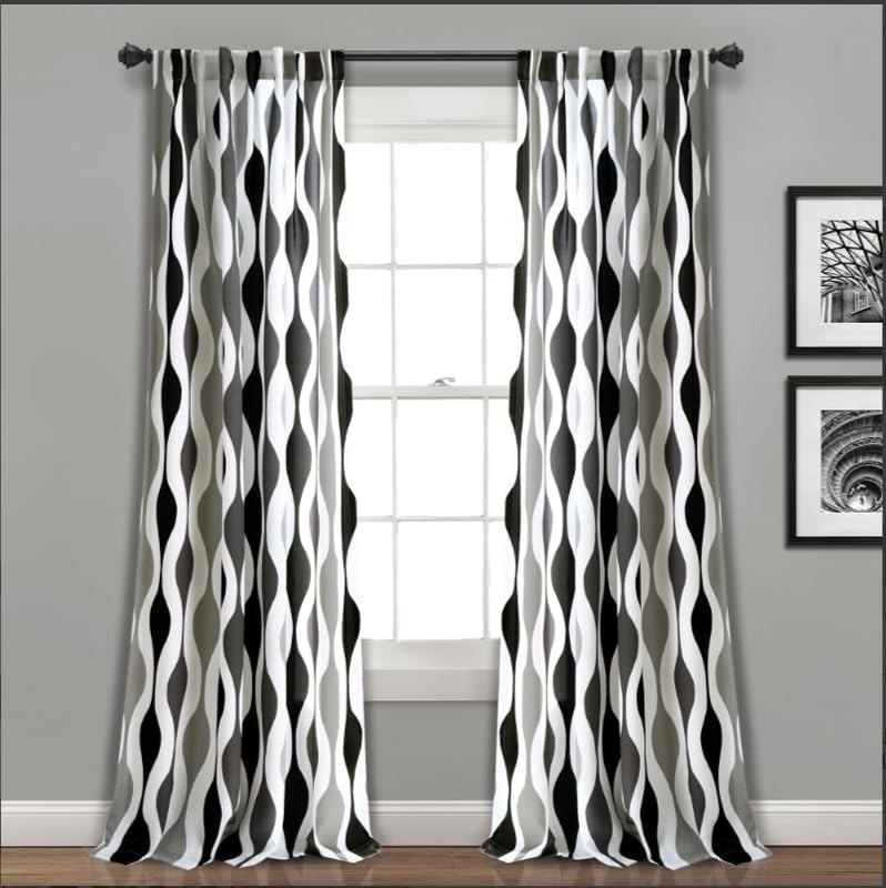 INtex Curtains House Light Filtering Window Curtain with Back Tab Design, Linen Velvet Fabric - 1 Piece