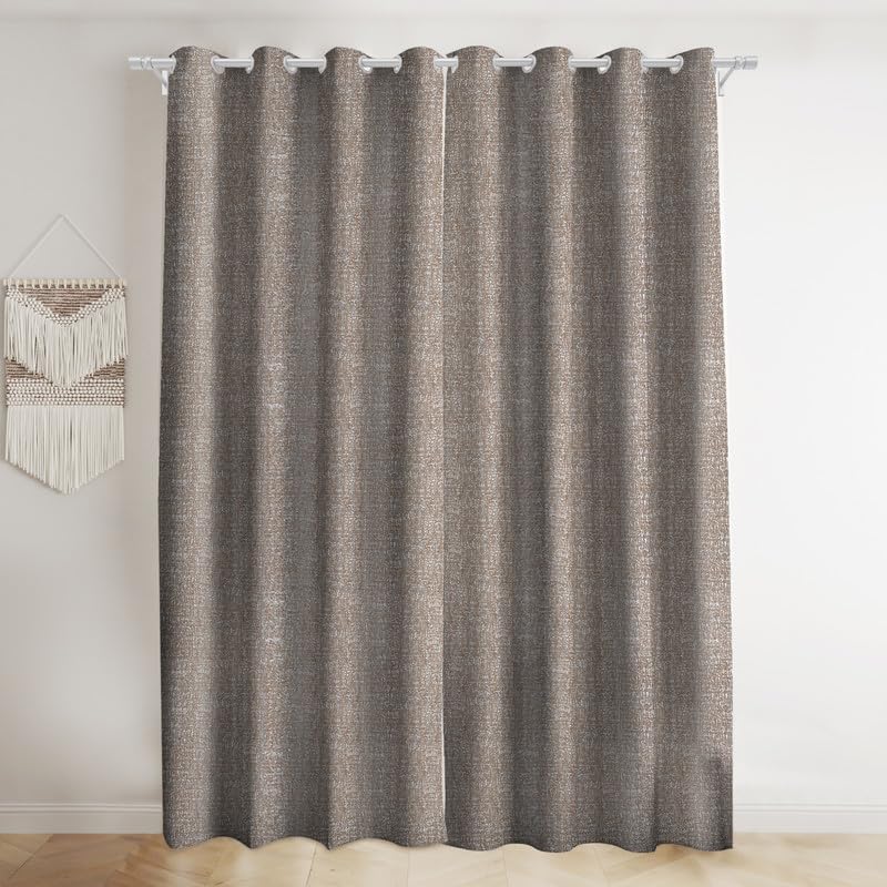 INtex CURTAINS HOUSE Natural Linen Curtains & Drapes with Steel Grommets, providing Semi-Sheer privacy and Light Filtering for Bedroom-Living Room. 2 Pieces