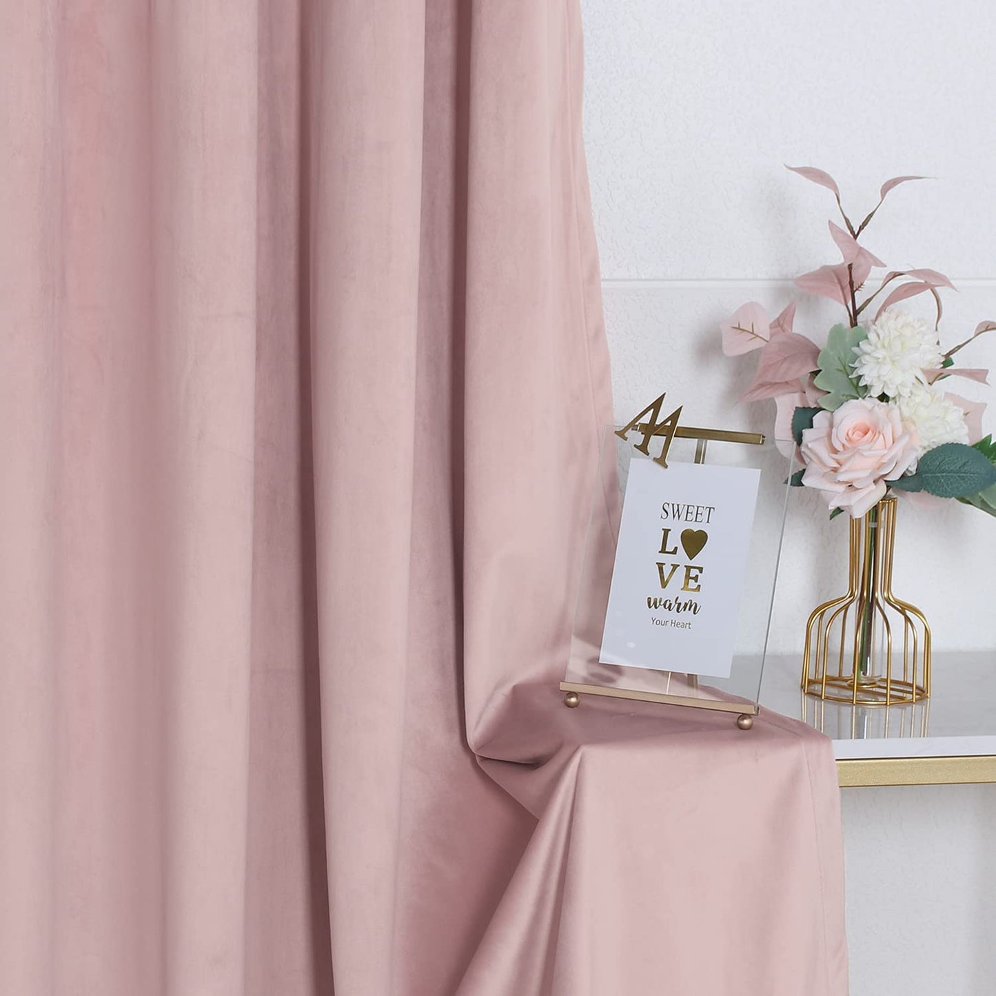 INtex CURTAINS HOUSE Elegant Velvet curtains - Soft Velour fabric - Steel Grommets - for living rooms - 1 piece-Pink