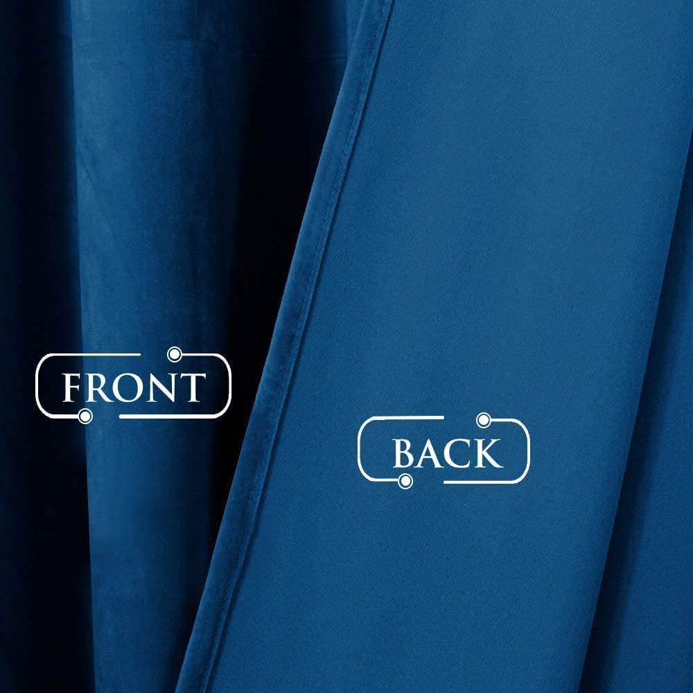 INtex CURTAINS HOUSE Elegant Velvet curtains - Soft Velour fabric - Steel Grommets - for living rooms - 1 piece-Petrol Blue