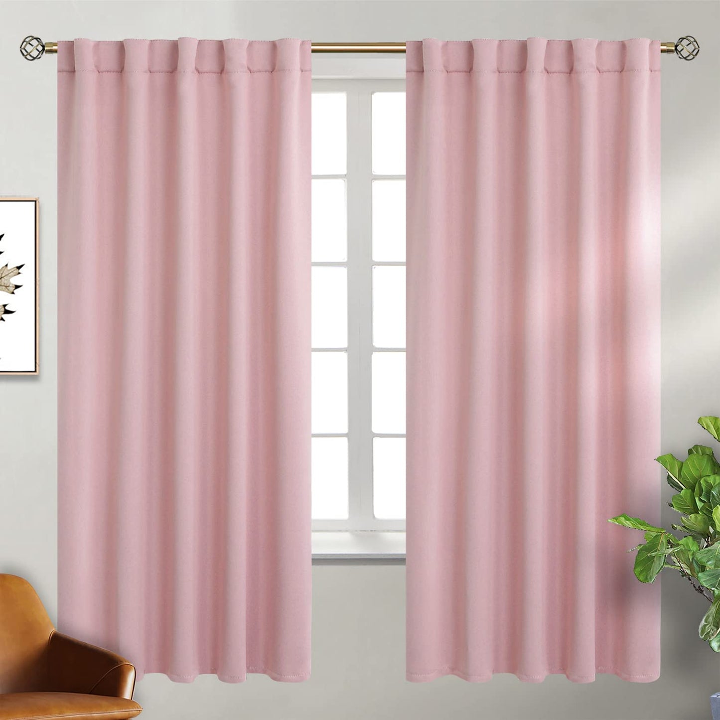 INtex CURTAINS HOUSE Elegant Blackout Curtains-Back Tap design-thermal Insulated fabric-for room Darkness - 1 Piece