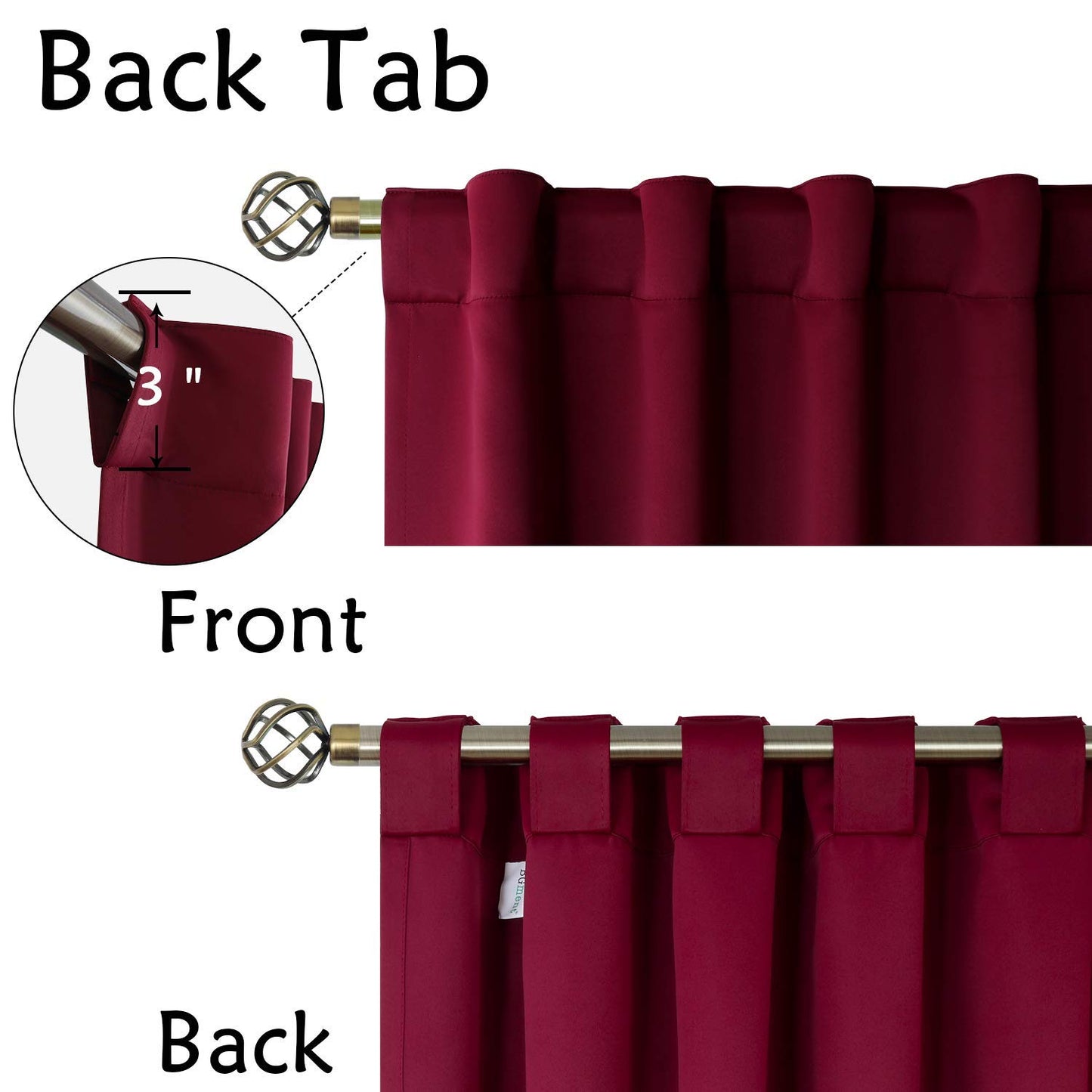 INtex CURTAINS HOUSE Elegant Blackout Curtains-Back Tap design-thermal Insulated fabric-for room Darkness - 1 Piece