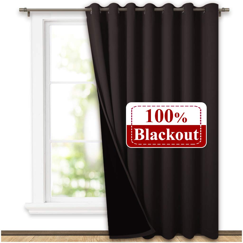 INtex CURTAINS HOUSE 100% Blackout curtains - thermal insulated blackout fabric - two layers fully darkness curtain