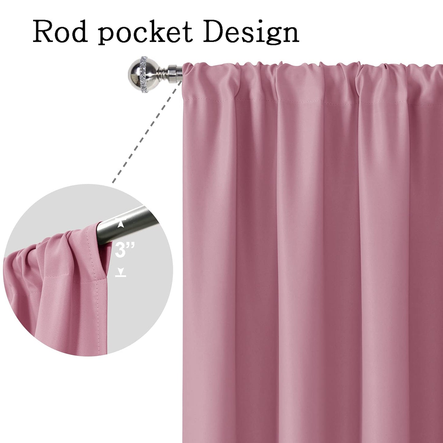 INtex CURTAINS HOUSE Blackout Curtains for Bedroom - Thermal Insulated Room Darkening Noise Reducing- cover pocket design - 1 panel with tie-pack