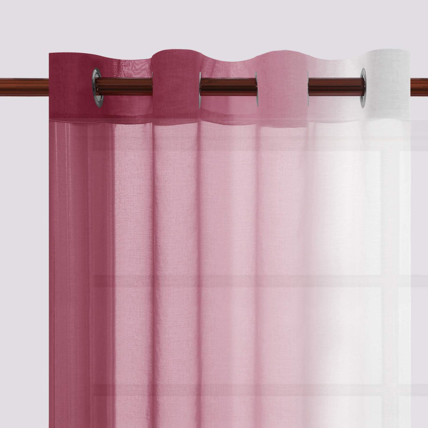 INtex CURTAINS HOUSE Modern Design Voile chiffon Curtains - Gradient colours- steel Grommets - 2 pieces - for living rooms and bedrooms