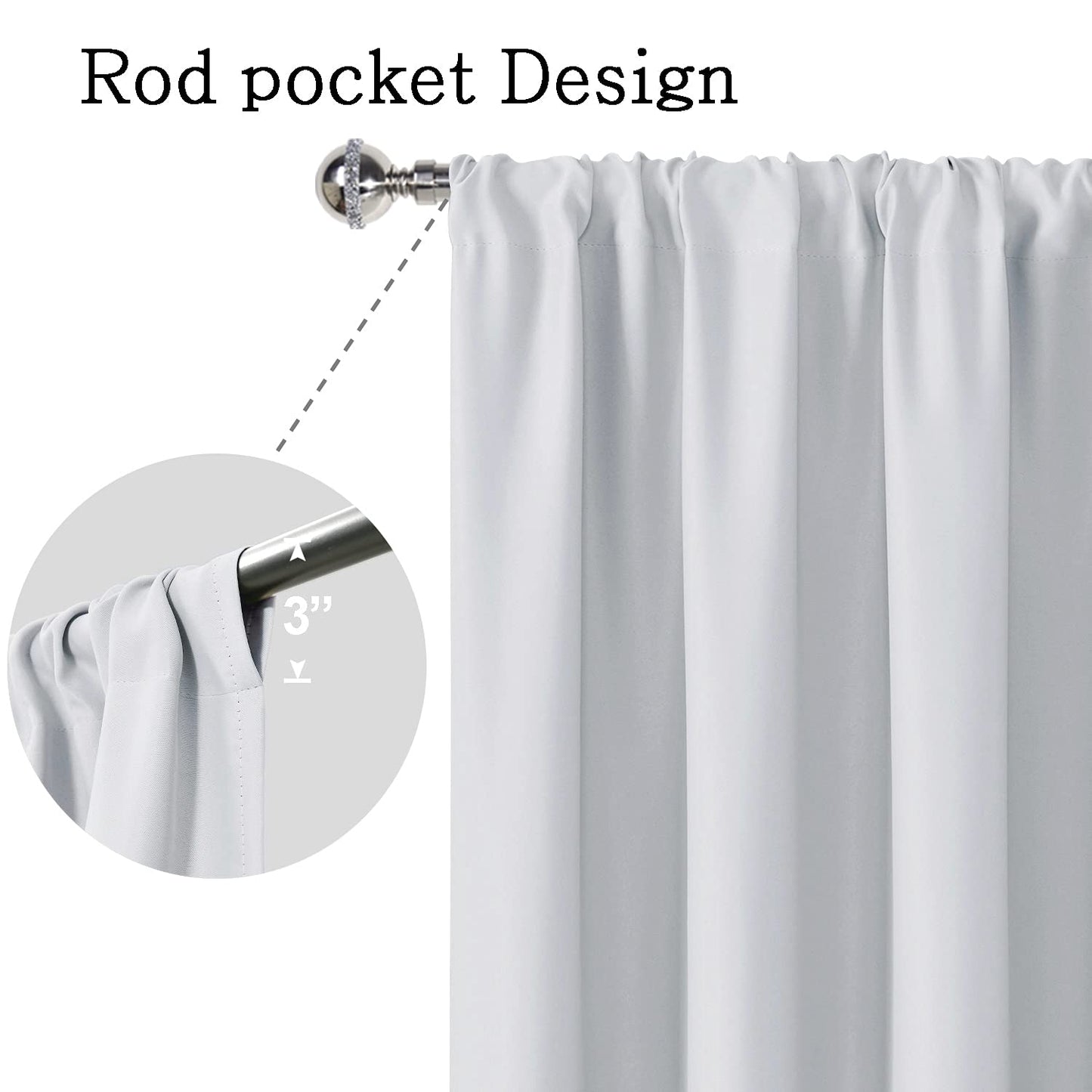 INtex CURTAINS HOUSE Blackout Curtains for Bedroom - Thermal Insulated Room Darkening Noise Reducing- cover pocket design - 1 panel with tie-pack