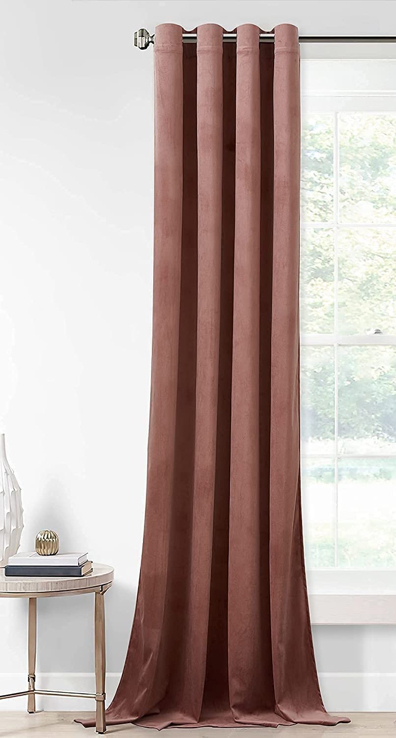 INtex CURTAINS HOUSE Elegant Velvet curtains - Soft Velour fabric - Steel Grommets - for living rooms - 1 piece-Wild Rose