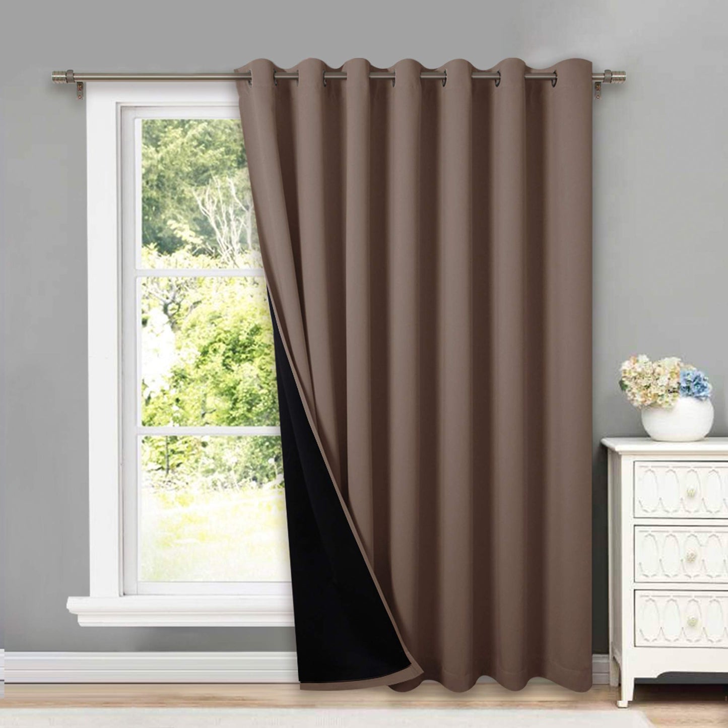 INtex CURTAINS HOUSE 100% Blackout curtains - thermal insulated blackout fabric - two layers fully darkness curtain