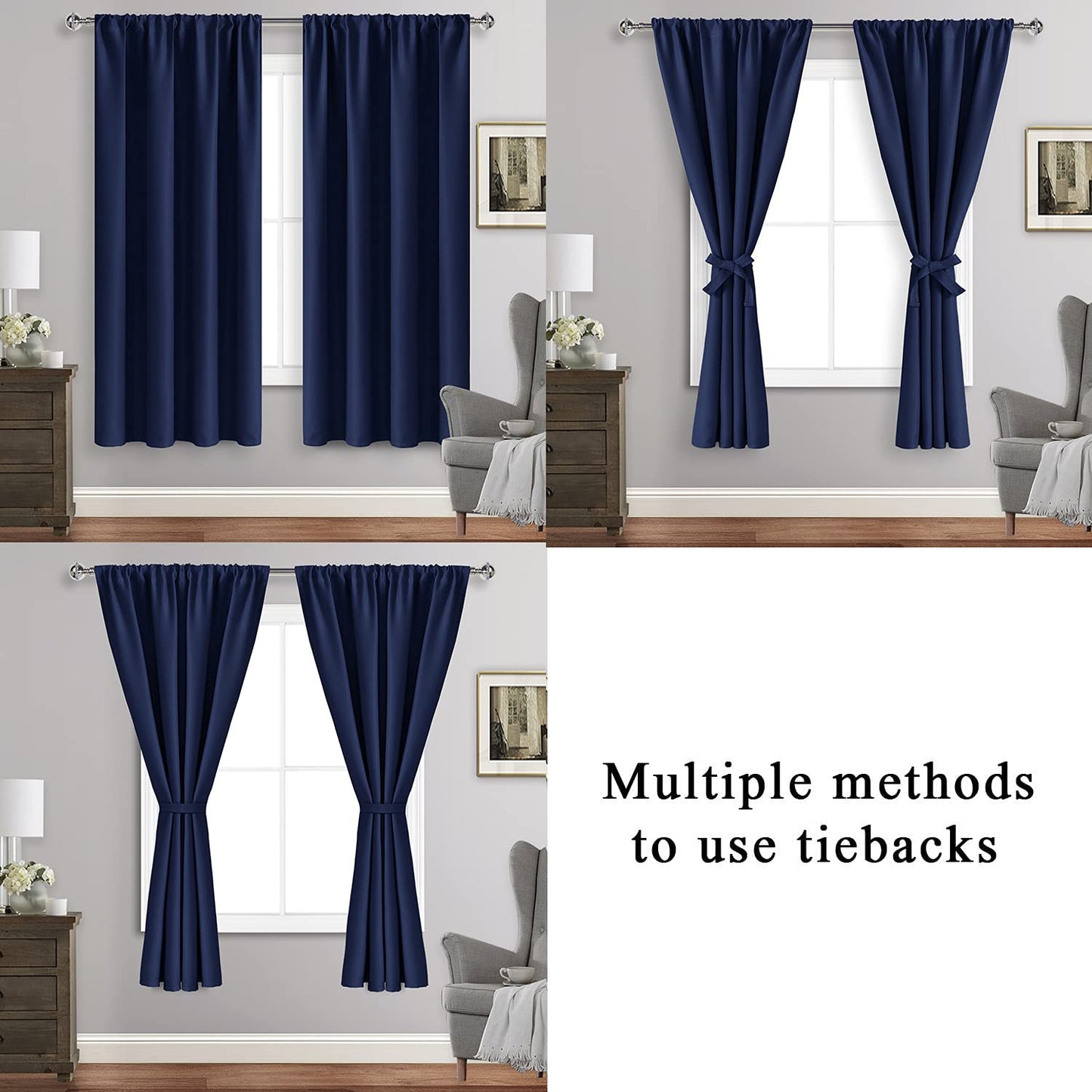 INtex CURTAINS HOUSE Blackout Curtains for Bedroom - Thermal Insulated Room Darkening Noise Reducing- cover pocket design - 1 panel with tie-pack