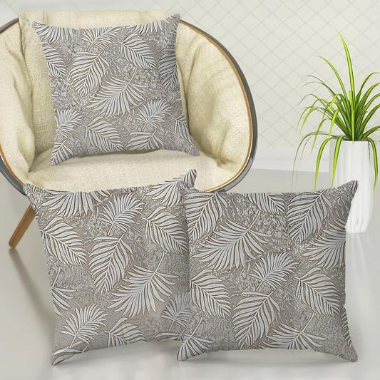INTEX HOME Cushion Covers, Analia Floral Design, Premium Linen Velvet Fabric, Wrinkle-Resistant and Ultra-Soft, 40×40 cm, Set of 3, Decorative Pillow Covers for Sofas and Bedroom Décor