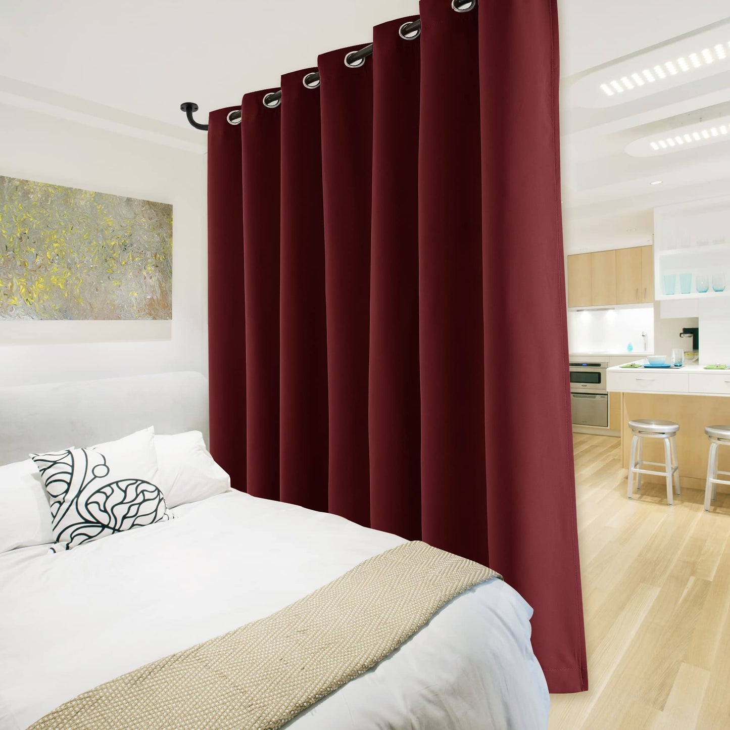 INtex CURTAINS HOUSE 100% Blackout curtains - thermal insulated blackout fabric - two layers fully darkness curtain