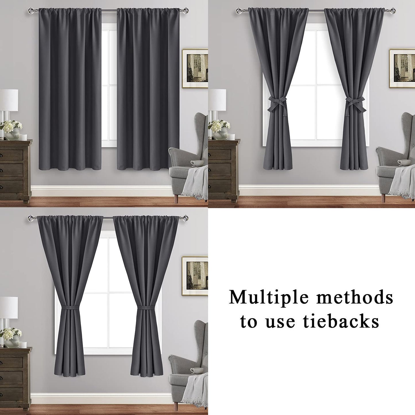 INtex CURTAINS HOUSE Blackout Curtains for Bedroom - Thermal Insulated Room Darkening Noise Reducing- cover pocket design - 1 panel with tie-pack