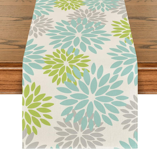 INTEX HOME Velvet Floral Table Runner, Soft Linen Fabric, Machine Washable, Rectangular Design, 1 Piece