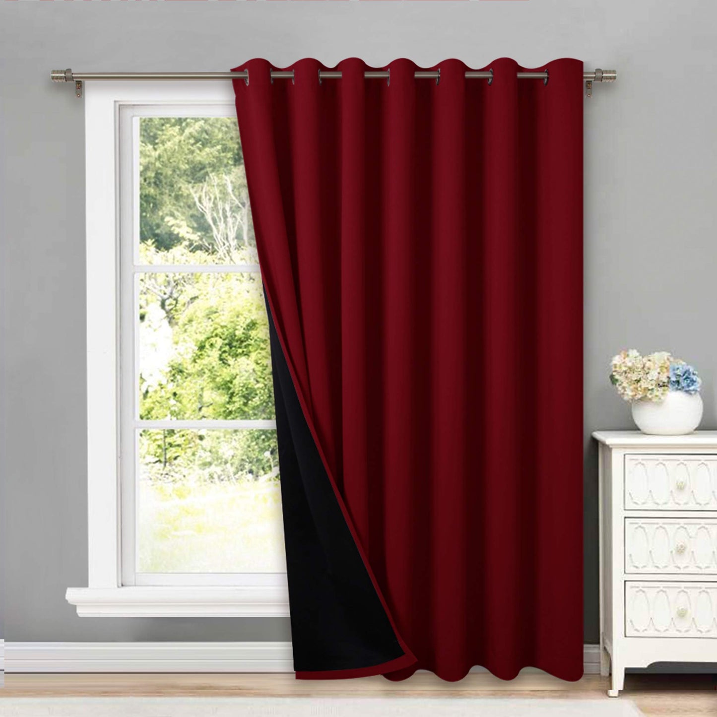 INtex CURTAINS HOUSE 100% Blackout curtains - thermal insulated blackout fabric - two layers fully darkness curtain