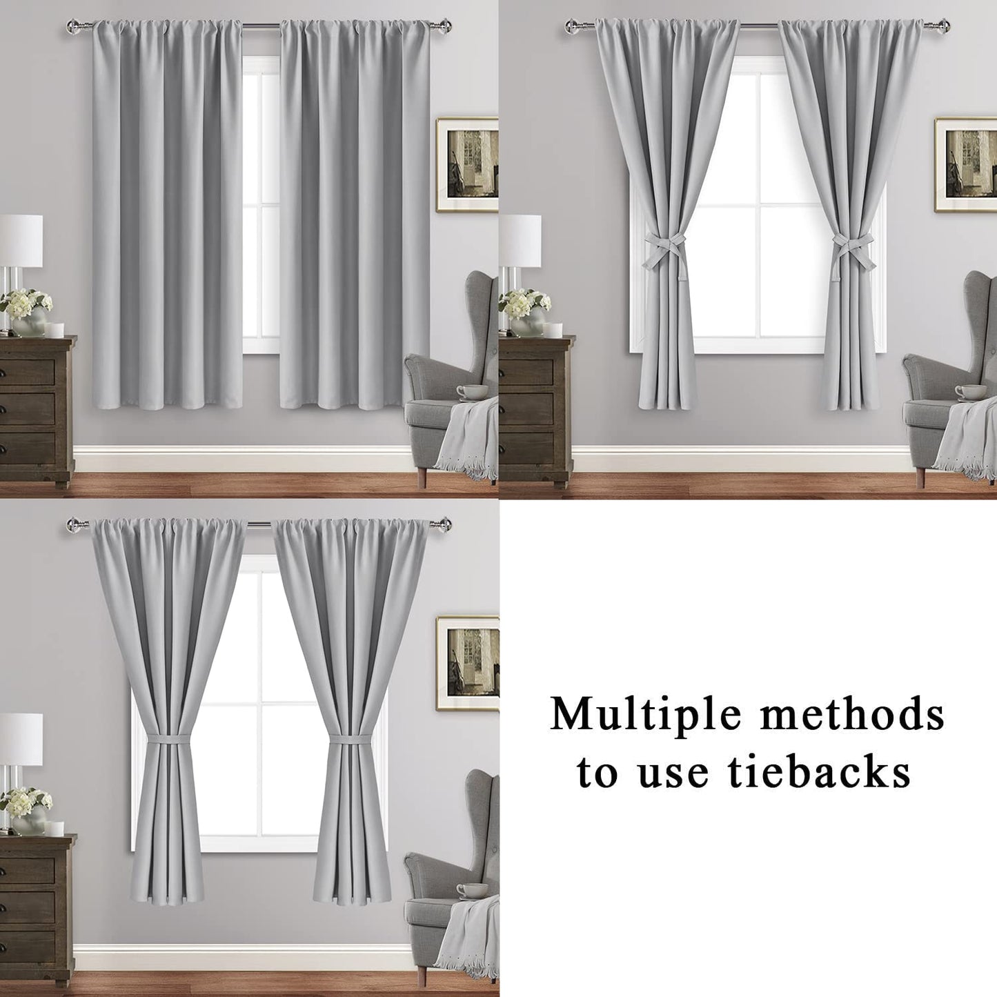 INtex CURTAINS HOUSE Blackout Curtains for Bedroom - Thermal Insulated Room Darkening Noise Reducing- cover pocket design - 1 panel with tie-pack