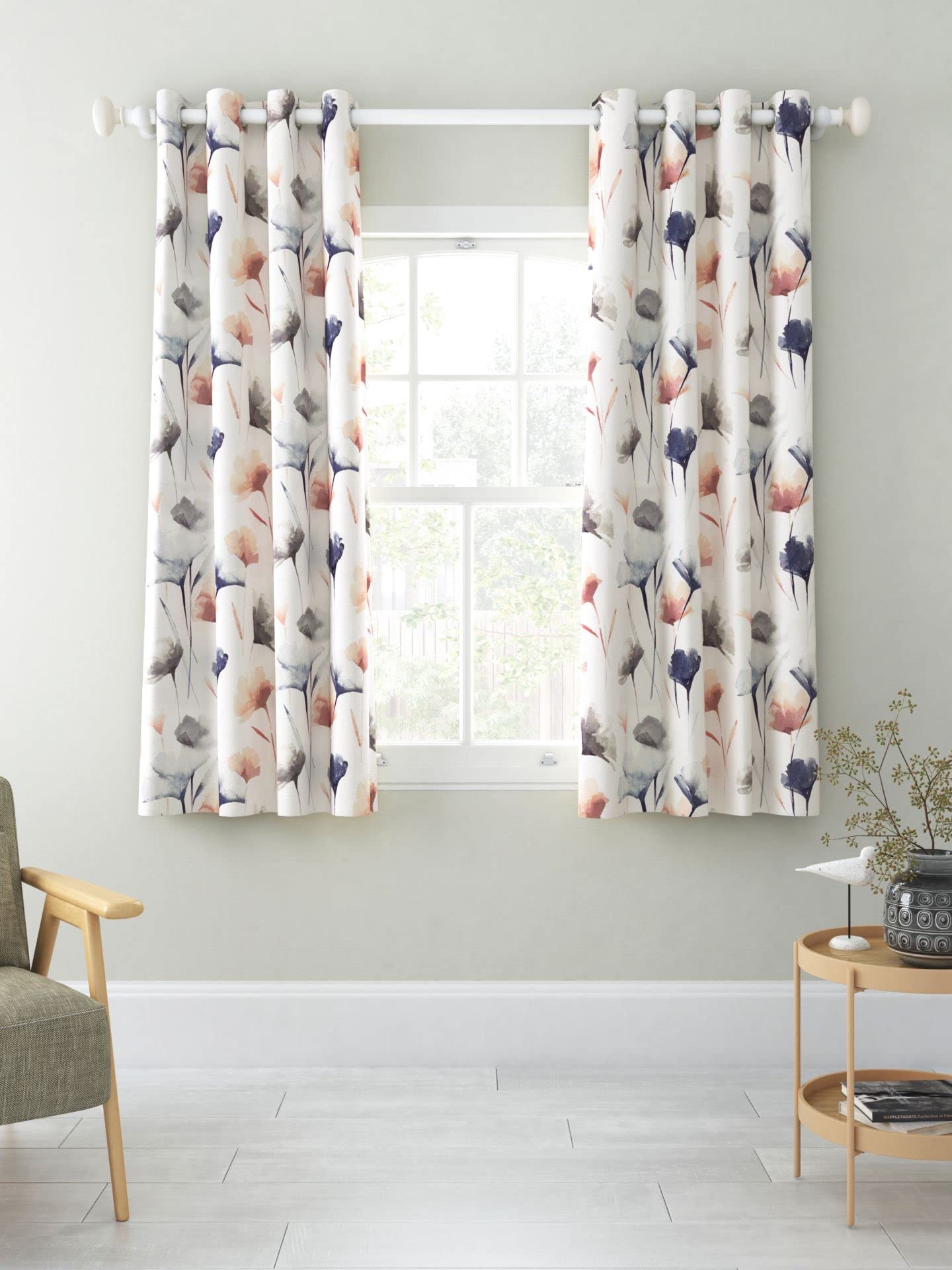 INtex CURTAINS Linen Velvet Sabia Curtains-Modern Multi Colour Sheer Design-Steel Grommets -1 Piece