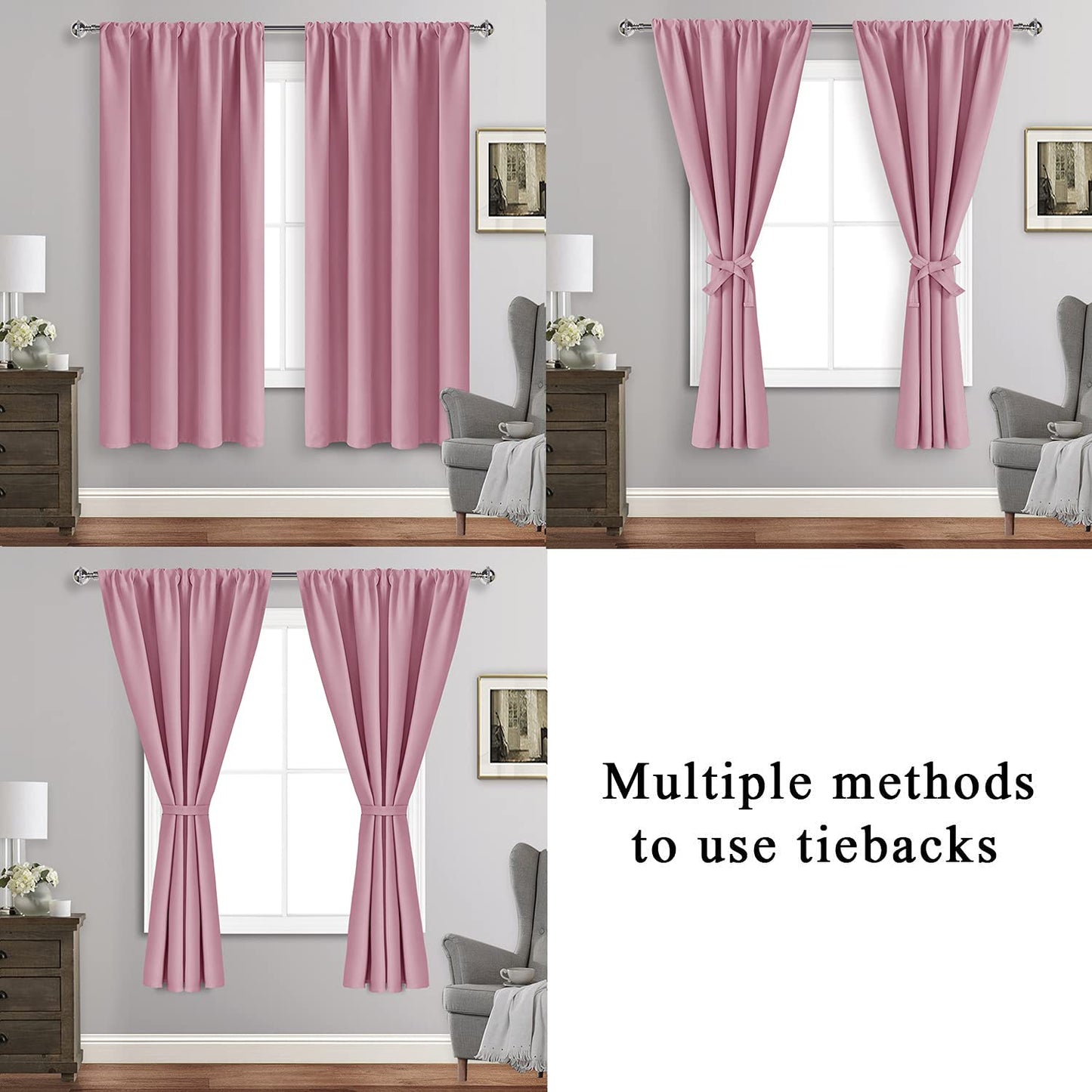 INtex CURTAINS HOUSE Blackout Curtains for Bedroom - Thermal Insulated Room Darkening Noise Reducing- cover pocket design - 1 panel with tie-pack