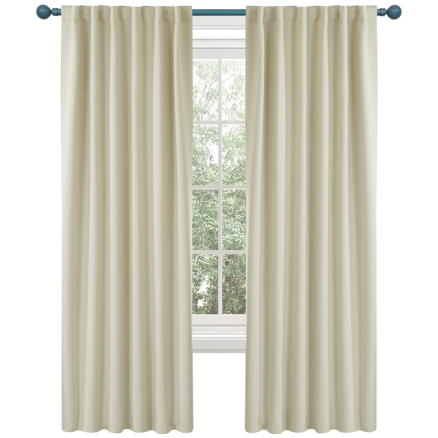 INtex CURTAINS HOUSE Elegant Blackout Curtains-Back Tap design-thermal Insulated fabric-for room Darkness - 1 Piece