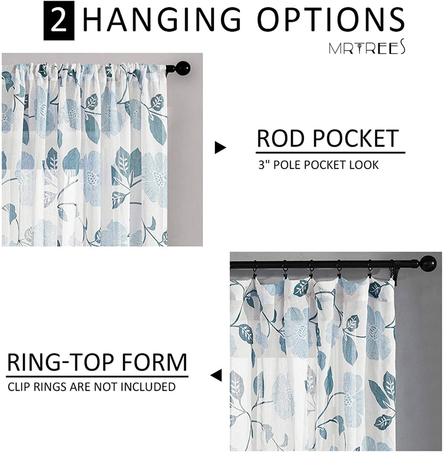 Linen Semi Transparent Curtain - Silver Normal Tape