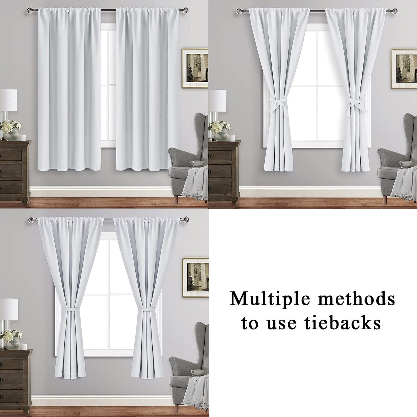 INtex CURTAINS HOUSE Blackout Curtains for Bedroom - Thermal Insulated Room Darkening Noise Reducing- cover pocket design - 1 panel with tie-pack